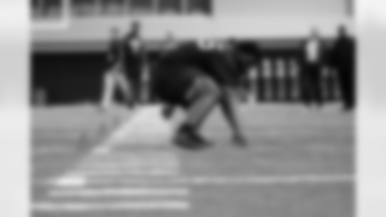 Devonte Wyatt runs football drills during Georgia's Pro Day on Wednesday, March 16, 2022, in Athens, Ga. (AP Photo/Brynn Anderson)