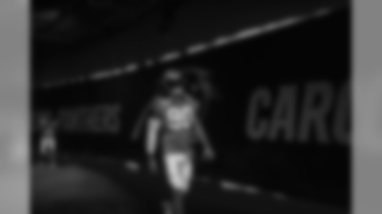 Julius Peppers in the tunnel before player introductions during a week 8 game against the Baltimore Ravens at Bank of America Stadium on Sunday, October 28, 2018.