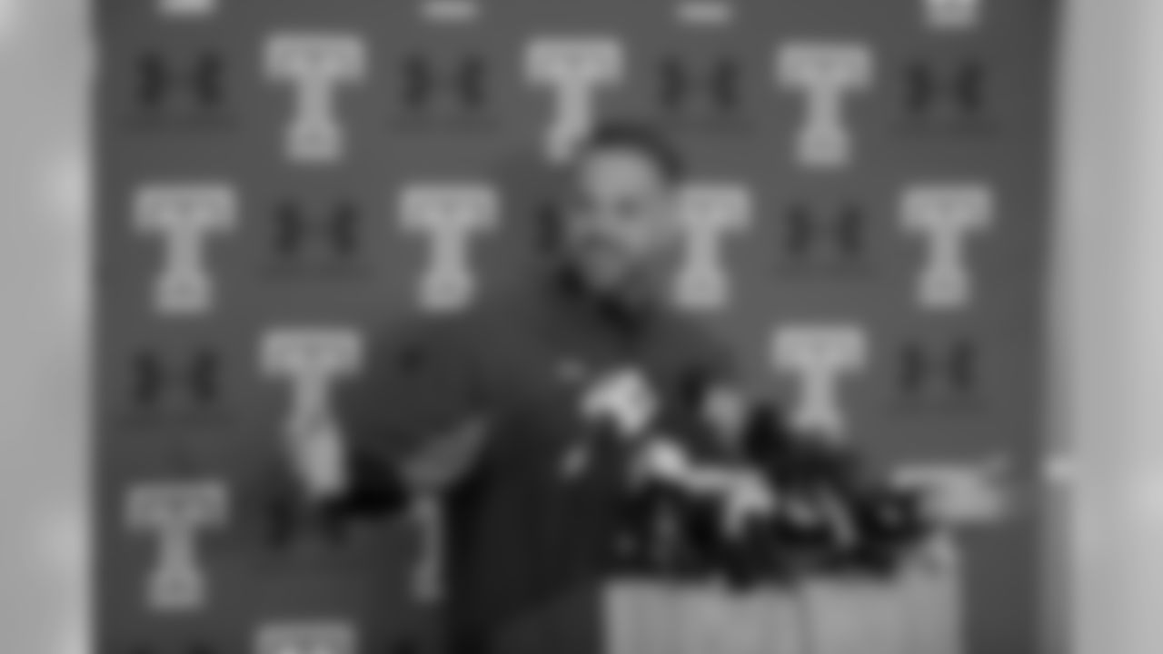 Temple head coach Matt Rhule speaks with members of the media at the NCAA college football team's practice facility, Tuesday, Oct. 27, 2015, in Philadelphia. (AP Photo/Matt Rourke)