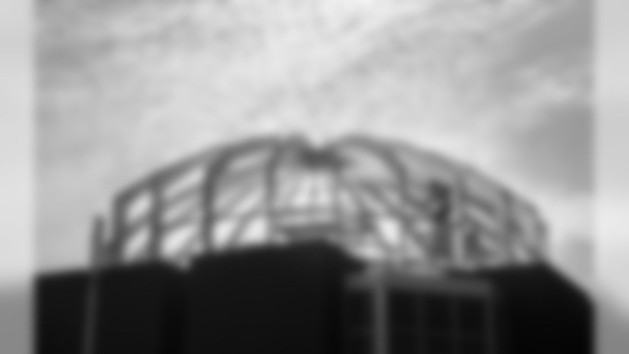 Soon, the framework will support glass and lights that will produce a brighter, crisper look. The old domes featured figerglass.