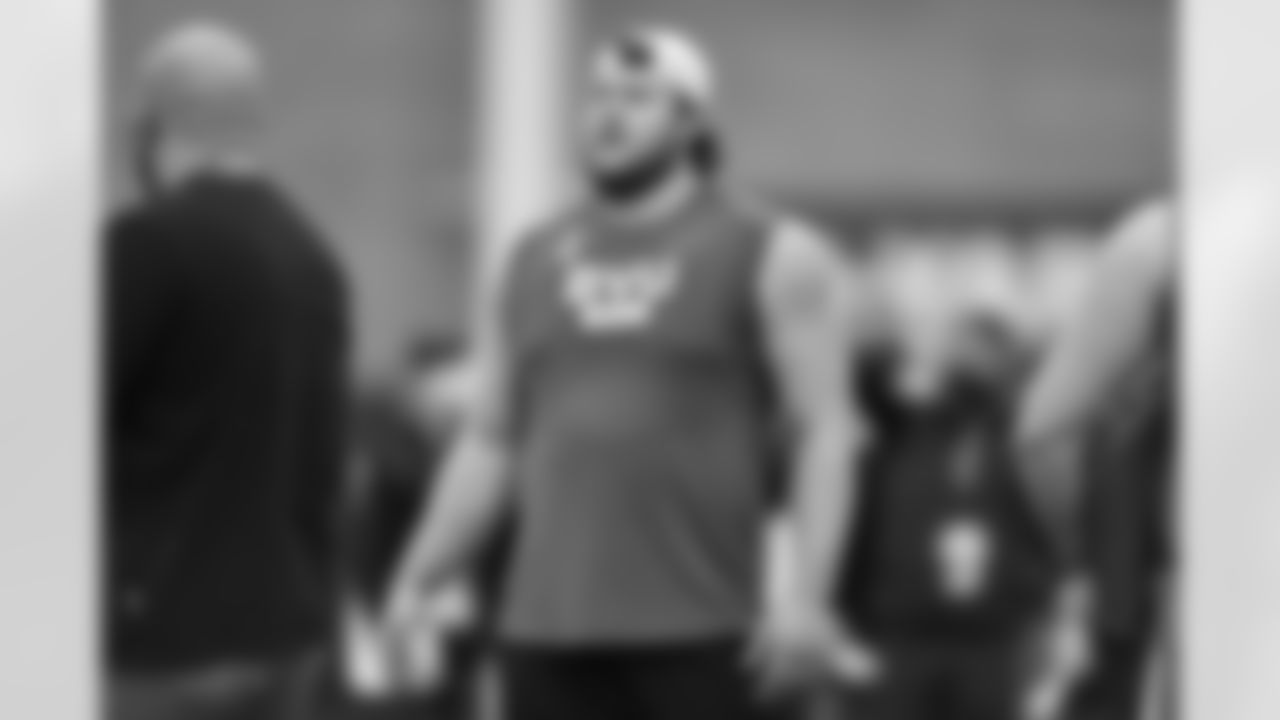 Brigham Young Cougars offensive lineman Brady Christensen (67) runs position drills during the pro day event, Friday, March 26, 2021 in Provo, UT. (Alika Jenner via AP)