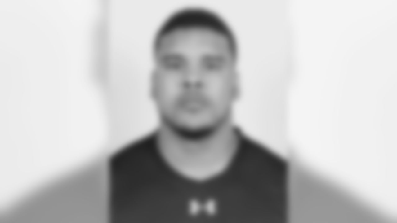 Troy offensive tackle Antonio Garcia poses for a headshot during the 2017 NFL Scouting Combine at Lucas Oil Stadium on Wednesday, March 1, 2017 in Indianapolis. (Ben Liebenberg via AP)
