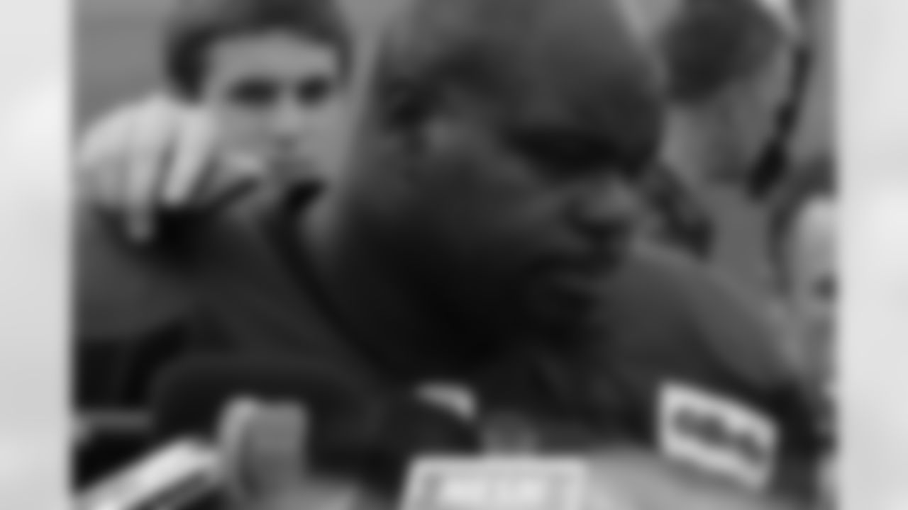 Vince Wilfork addresses the media before practice