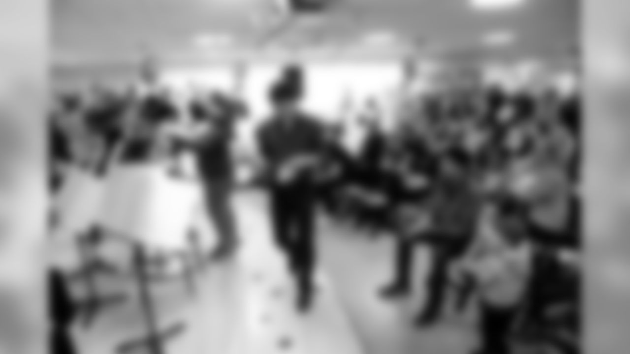 BOSTON, MA - DECEMBER 12: Boston Pops conductor Keith Lockhart and Jabbar conduct members of the Rhythm and Brass section of the Boston Pops at Boston Children's Hospital December 12, 2017 in Boston, Massachusetts. (Photo by Darren McCollester/Getty Images for Boston Children's Hospital)