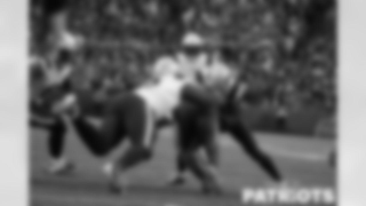 Matt Judon helps force a fumble.