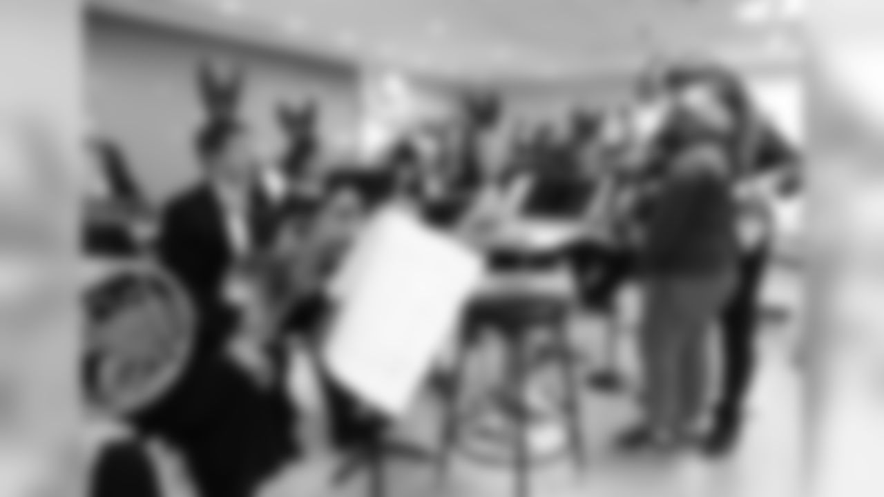 BOSTON, MA - DECEMBER 12: Boston Pops conductor Keith Lockhart and Jabbar conduct members of the Rhythm and Brass section of the Boston Pops at Boston Children's Hospital December 12, 2017 in Boston, Massachusetts. (Photo by Darren McCollester/Getty Images for Boston Children's Hospital)
