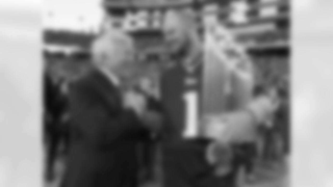 Robert Kraft with Jon Lester of the Red Sox
