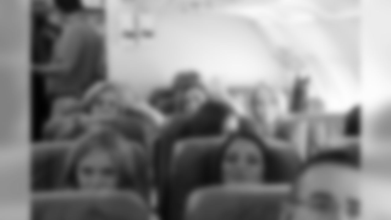 On board the flight.