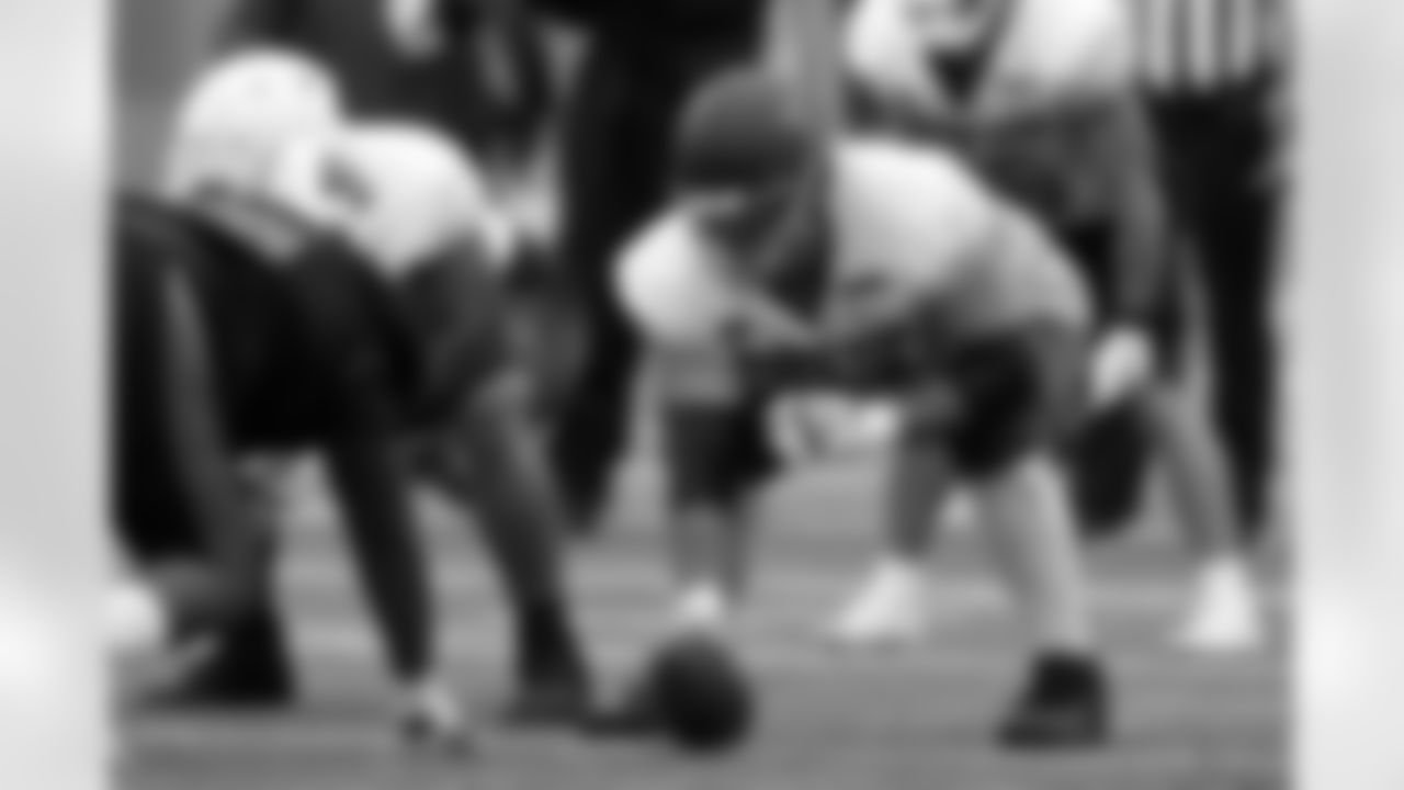 National offensive lineman Jake Andrews of Troy (77) runs drills during practice for the Senior Bowl NCAA college football game Thursday, Feb. 2, 2023, in Mobile, Ala.. (AP Photo/Butch Dill)