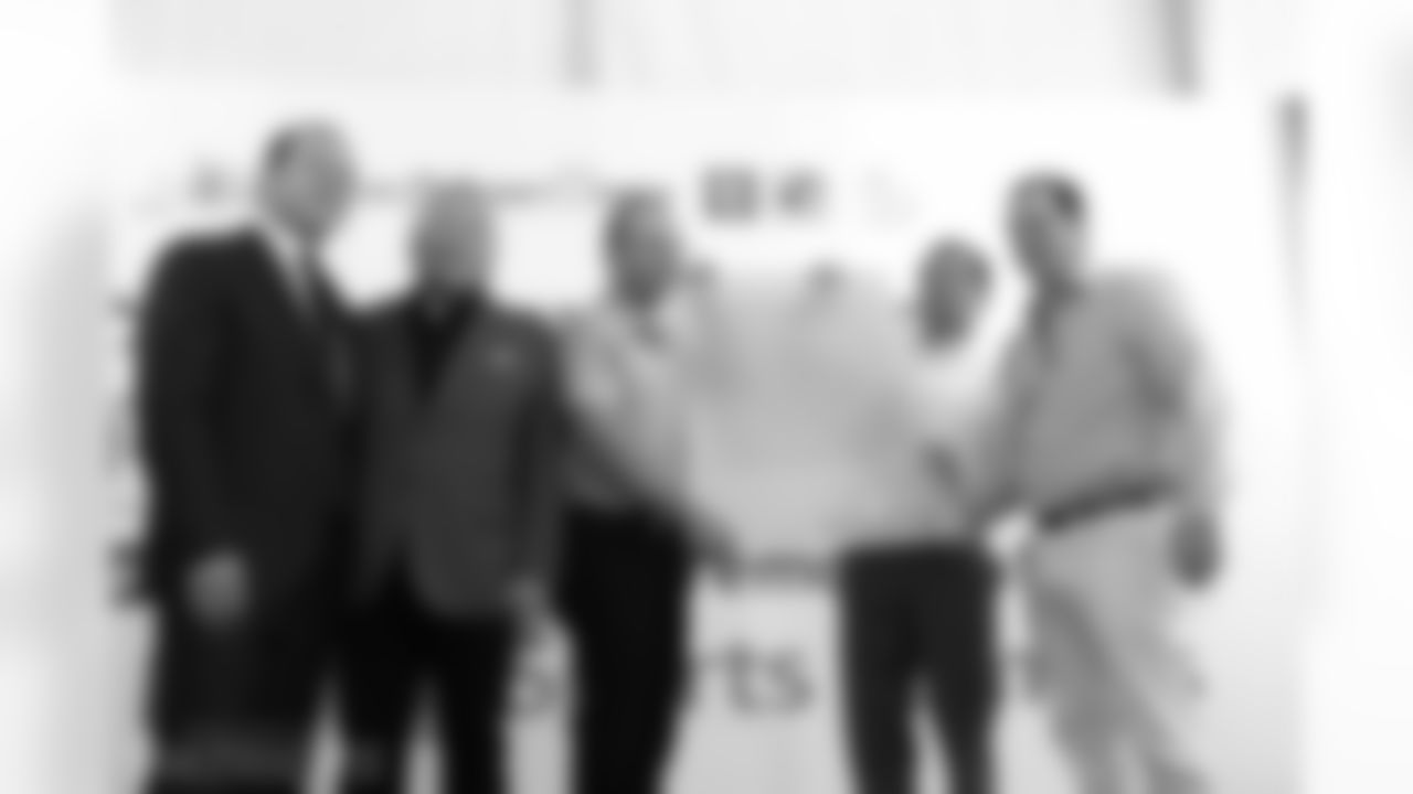 Israel Mayor Nir Barkat, Robert Kraft, Jonathan Kraft, Josh Kraft and Dan Kraft.
