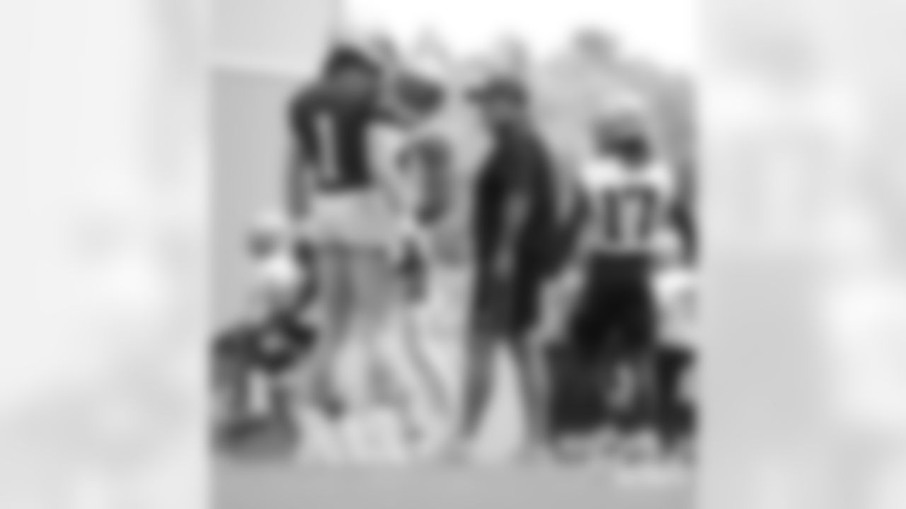 Cam Newton, Kendrick Bourne and Bill Belichick