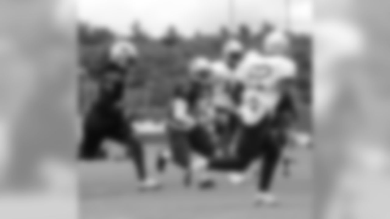 Patrick Chung makes a nice interception at practice.