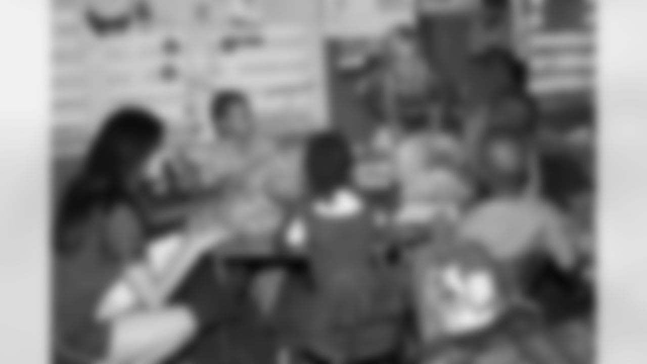 Michelle and Stephanie S reading with the students