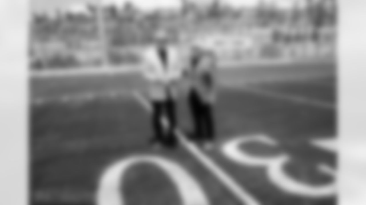 Joe Montana and Robret Kraft at the Kraft Family Sports Campus.