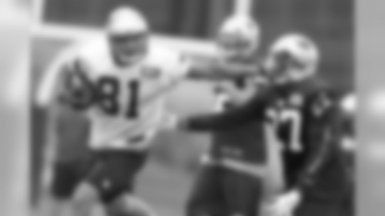 Hernandez gives the stiff-arm