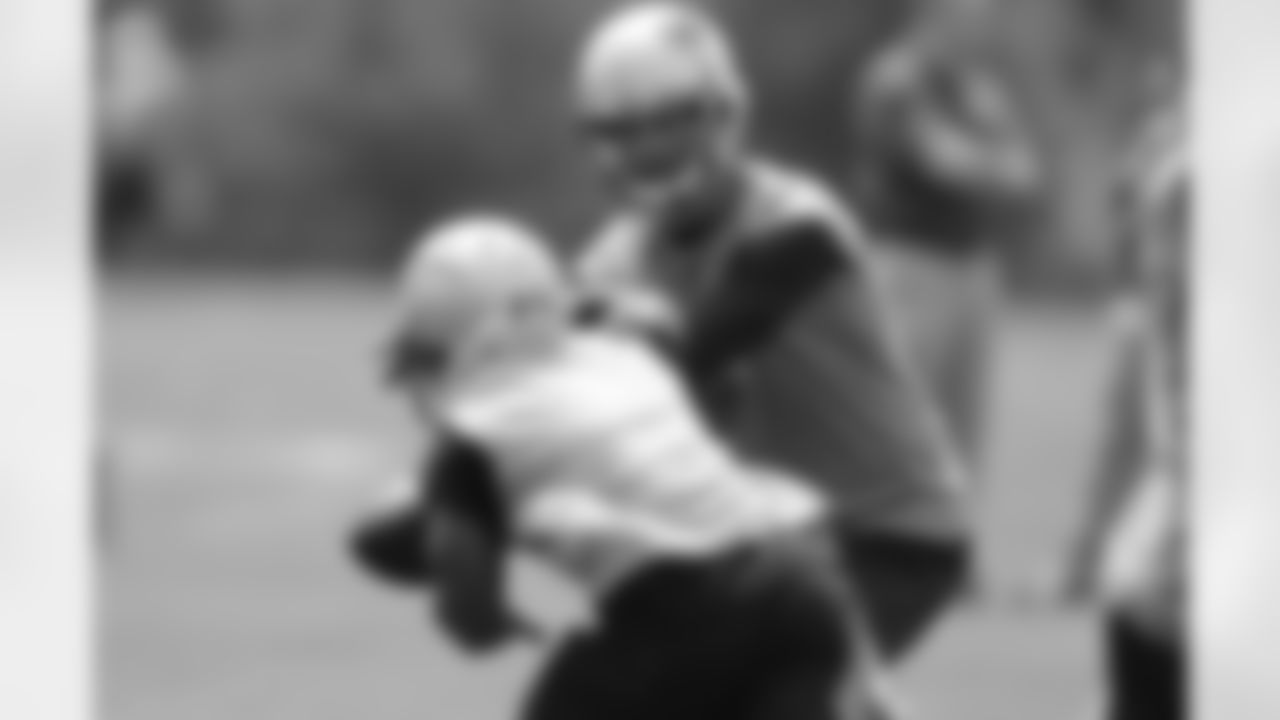 Tom Brady hands off to RB Roy Finch
