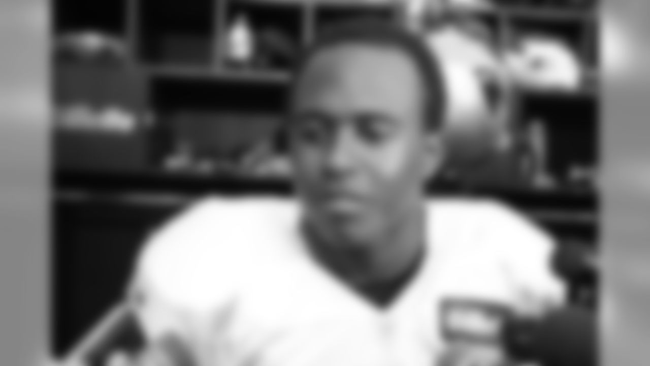 Matthew Slater talks with the media