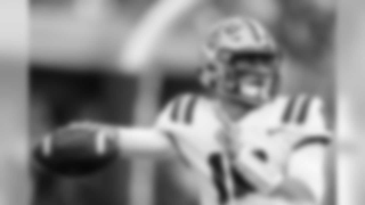 LSU quarterback Danny Etling (16) readies to pass during the pregame warm up drills prior to their NCAA college football game against Mississippi State in Starkville, Miss., Saturday, Sept. 16, 2017. (AP Photo/Rogelio V. Solis)