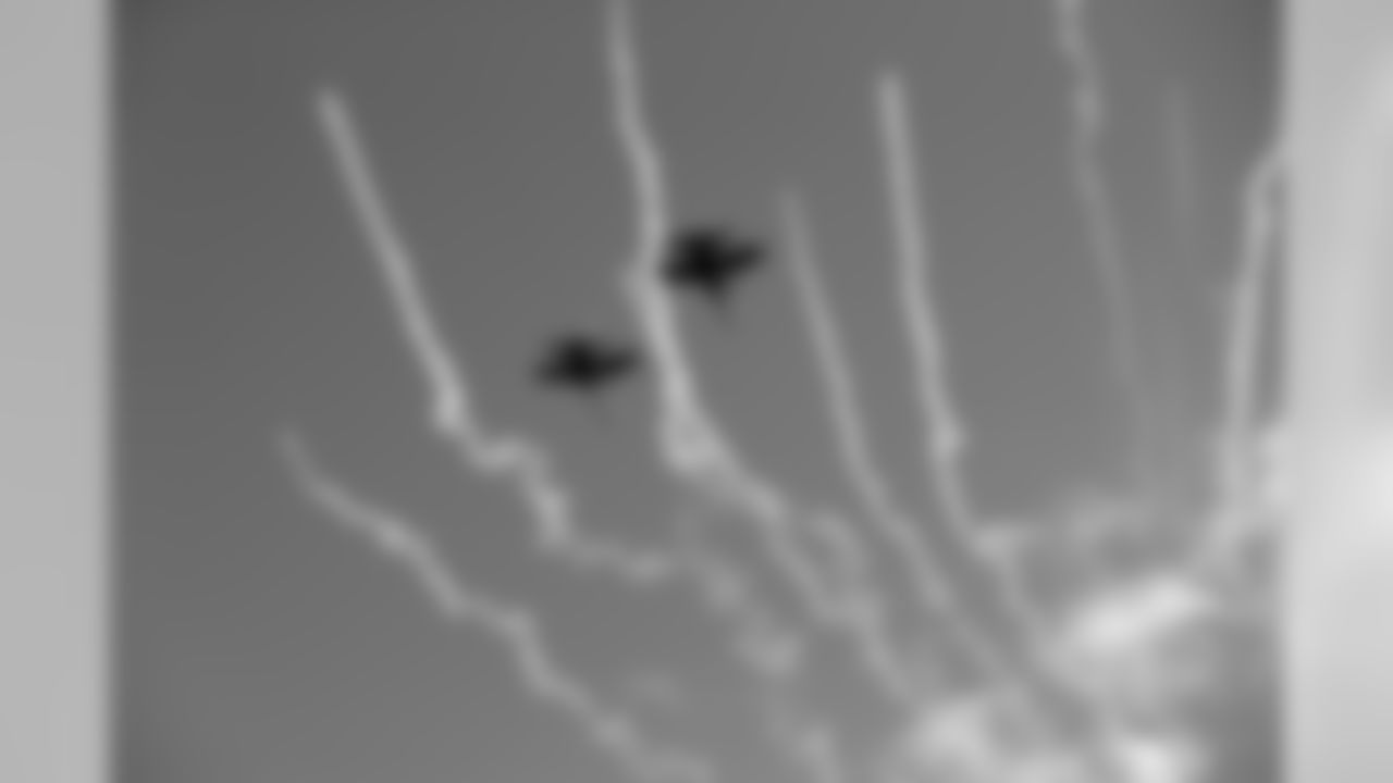 A flyover of fighter jets are part of the Salute to Service military appreciation campaign before an NFL football game between the New England Patriots and the Miami Dolphins, Sunday, Nov. 26, 2017, in Foxborough, Mass. (AP Photo/Michael Dwyer)
