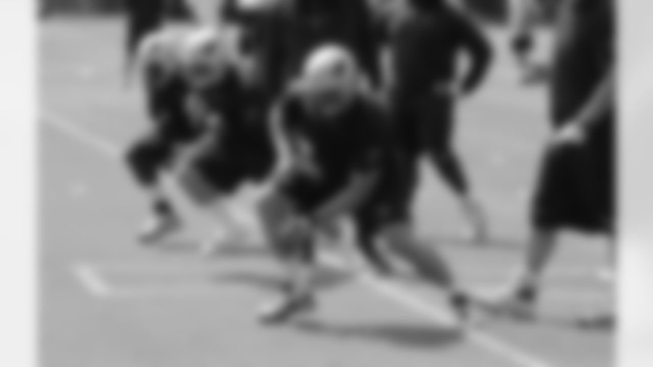 Nate Solder during offensive line drill