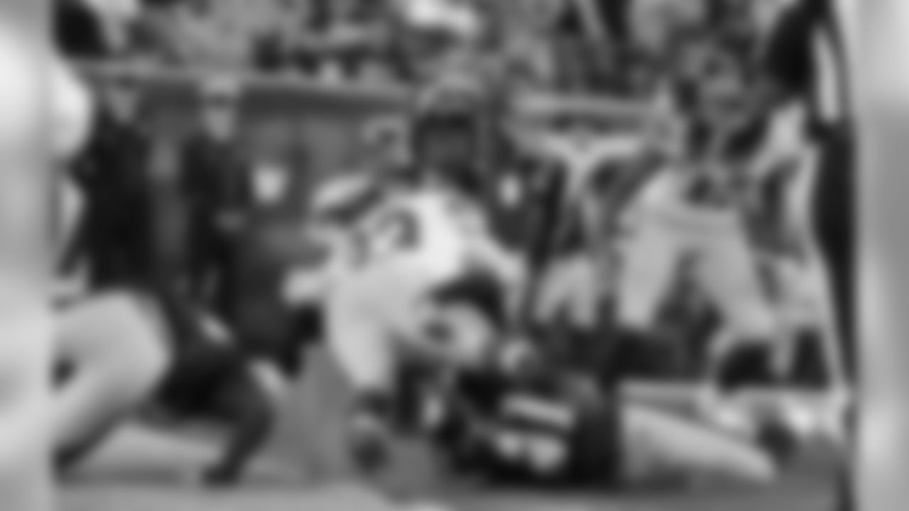 Giants RB Da'Rell Scott tackled short of the endzone