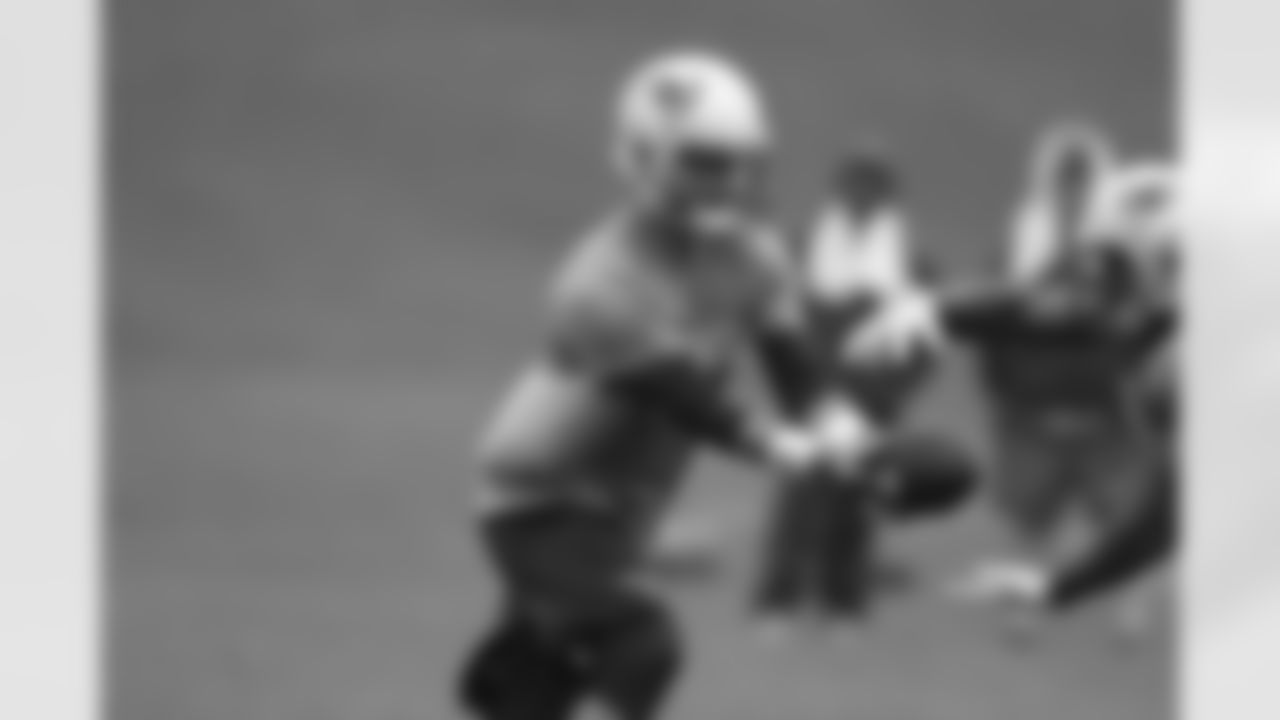 Rookie QB Jimmy Garoppolo hands the ball off