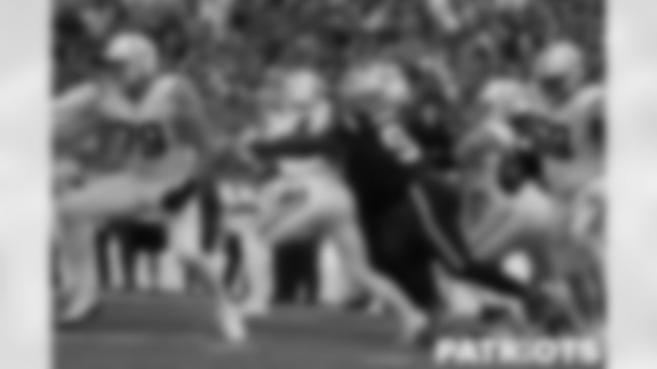 LB Matthew Judon running into the Colt's backfield for his second sack of the first quarter