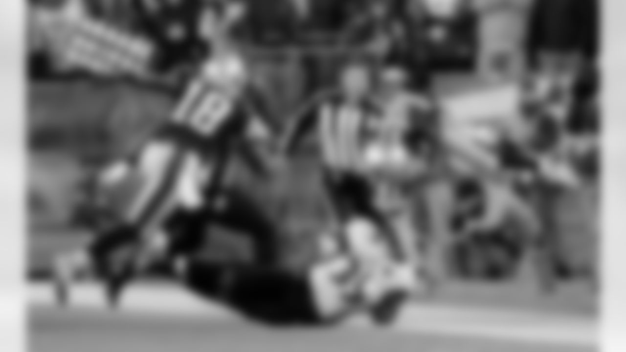Wes Welker flies out of bounds