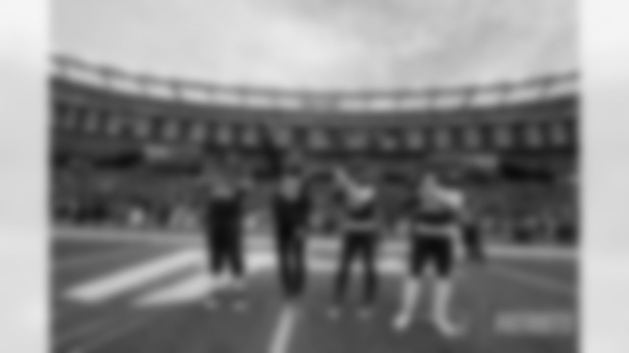 New England Revolution Goalie Matt Turner steps out as an honorary captain with Devin McCourty (32), Matthew Slater (18), and David Andrews (60)