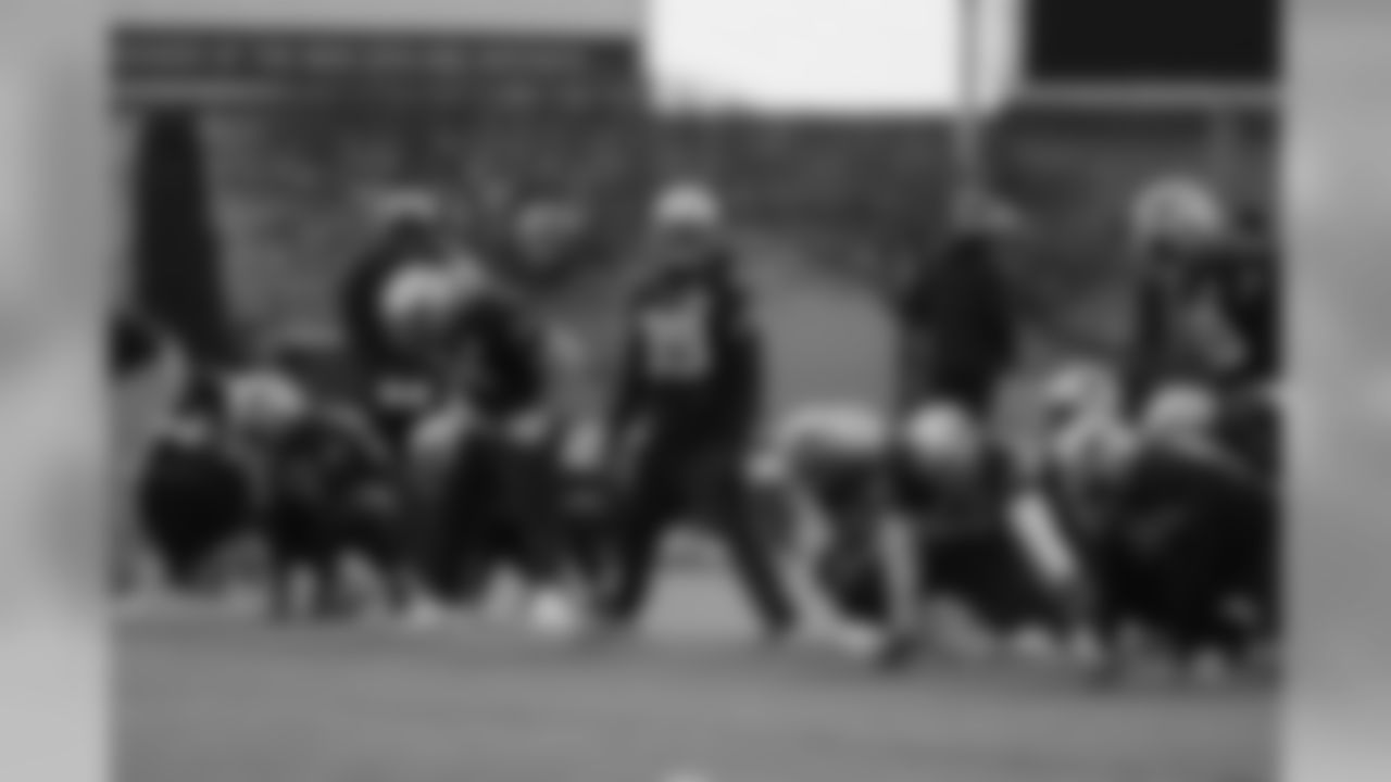 Brandon Browner and the defense stretching before practice