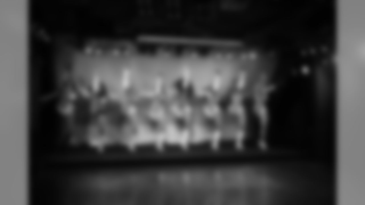 NFL on Tour to Japan cheerleaders perform a kick line.