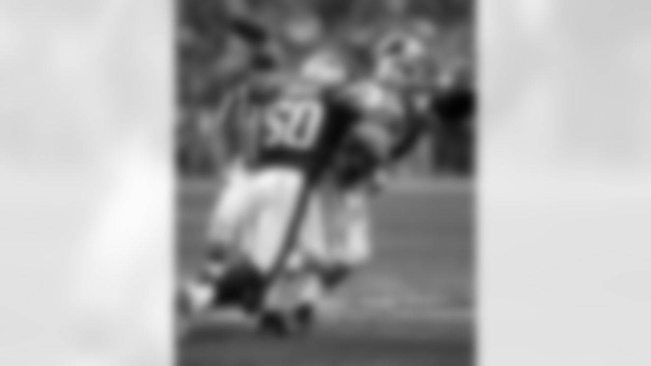 Mike Vrabel strip sack recovered by Willie McGinest (XXXVIII vs Panthers).