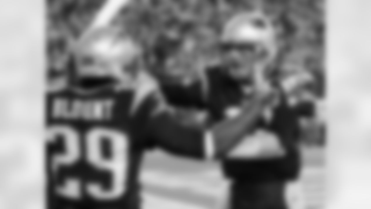 Tom Brady and LeGarrette Blount celebrate