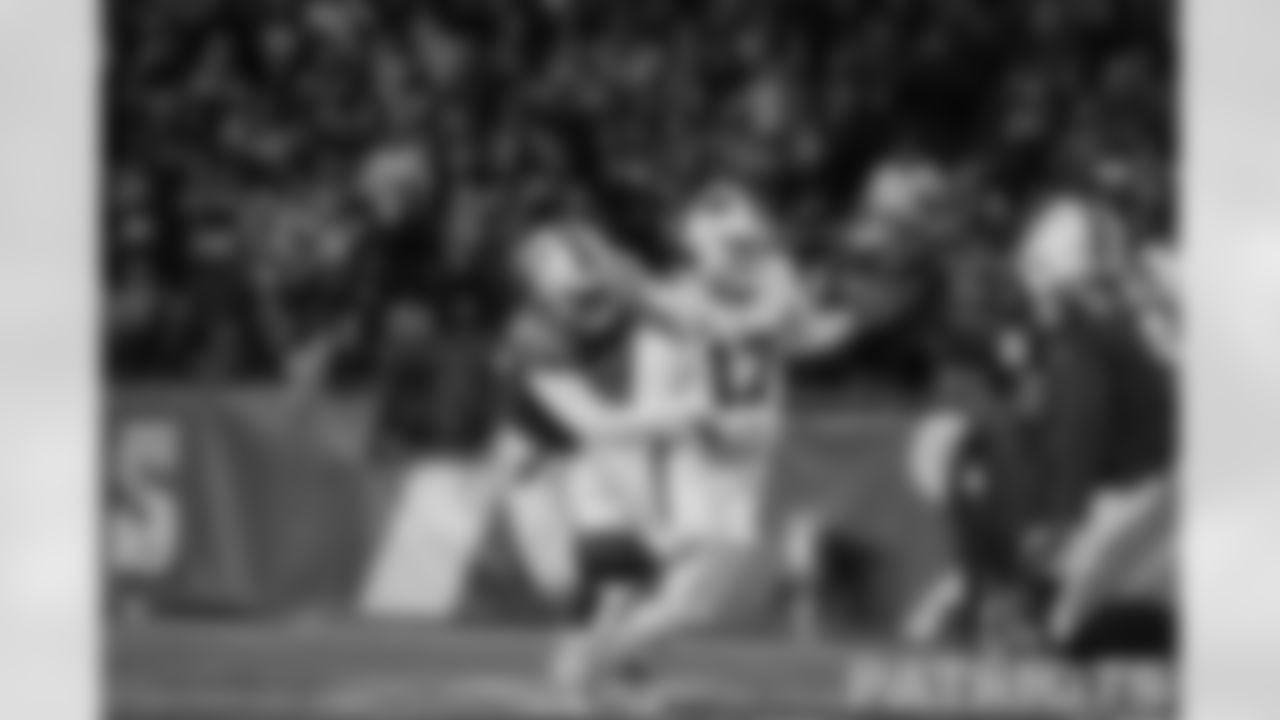 Josh Uche strip sacks Josh Allen.