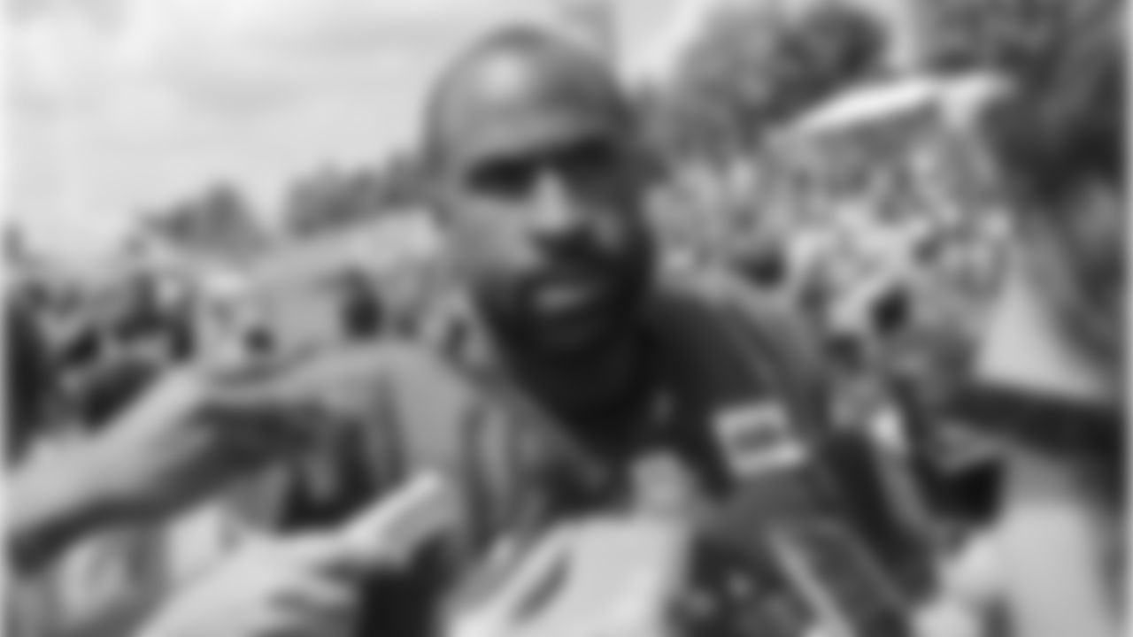 Brandon Browner talks with the media