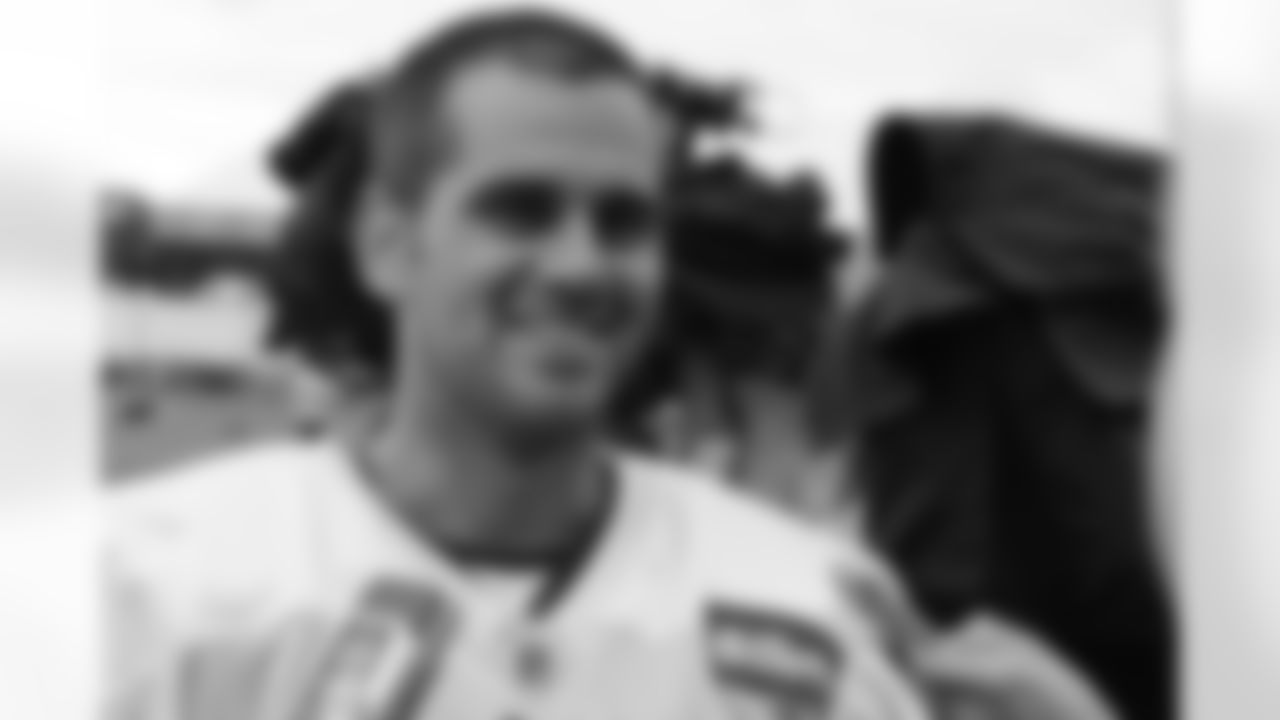Stephen Gostkowski talks with the media