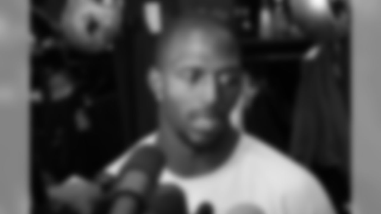 Devin McCourty answers questions from the media