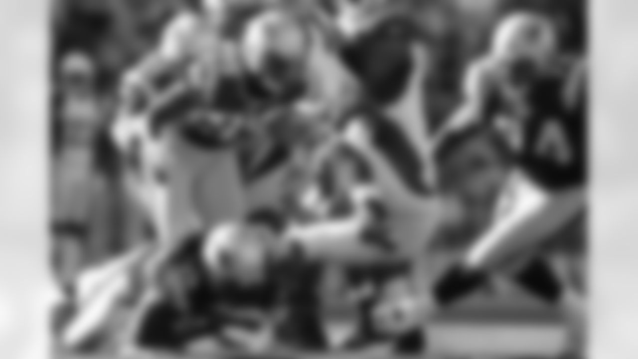 Brandon Spikes causes a fumble late in the game