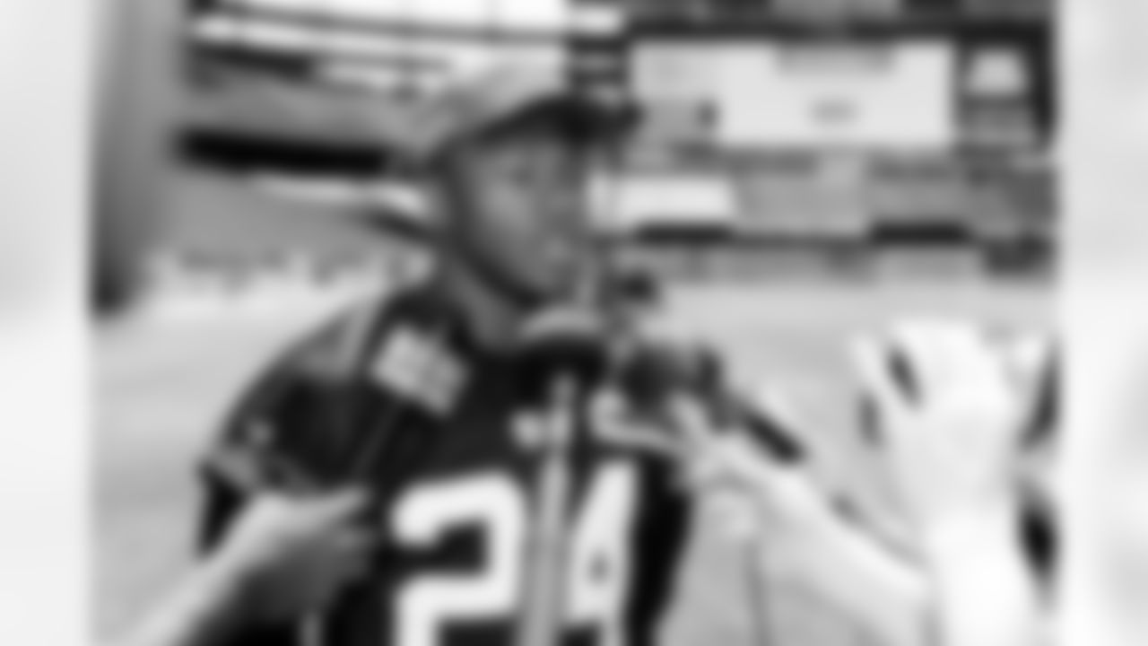 Thursday, May 12, 2016: New England Patriots rookie cornerback Cyrus Jones speaks to the media at Gillette Stadium in Foxborough Massachusetts. Eric Canha/CSM (Cal Sport Media via AP Images)