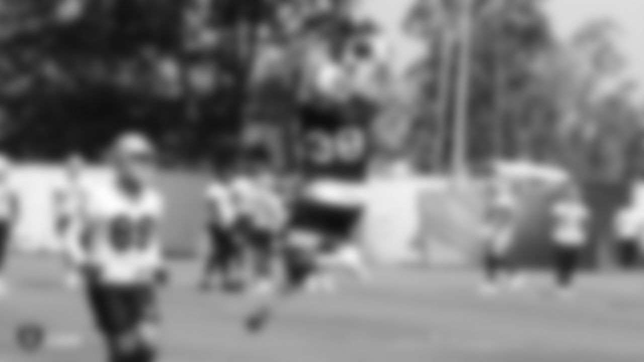 Raiders cornerback Keisean Nixon (38) at an Organized Team Activity (OTA) at the Raiders Practice Facility in Alameda, Calif.