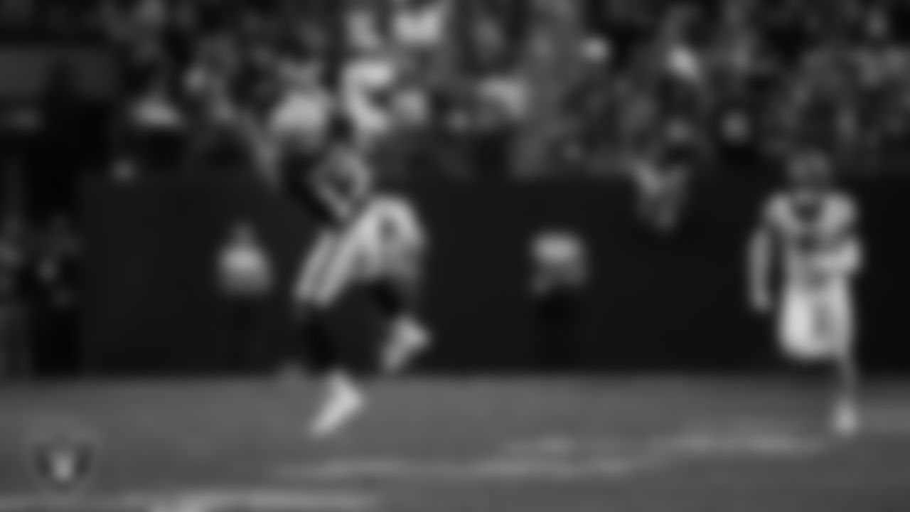 Las Vegas Raiders wide receiver Hunter Renfrow (13) makes a catch during the regular season home game against the Houston Texans at Allegiant Stadium.