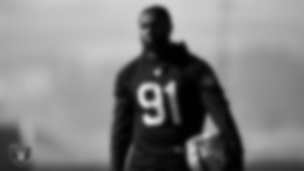 Las Vegas Raiders defensive end Yannick Ngakoue (91) during practice at Intermountain Healthcare Performance Center.