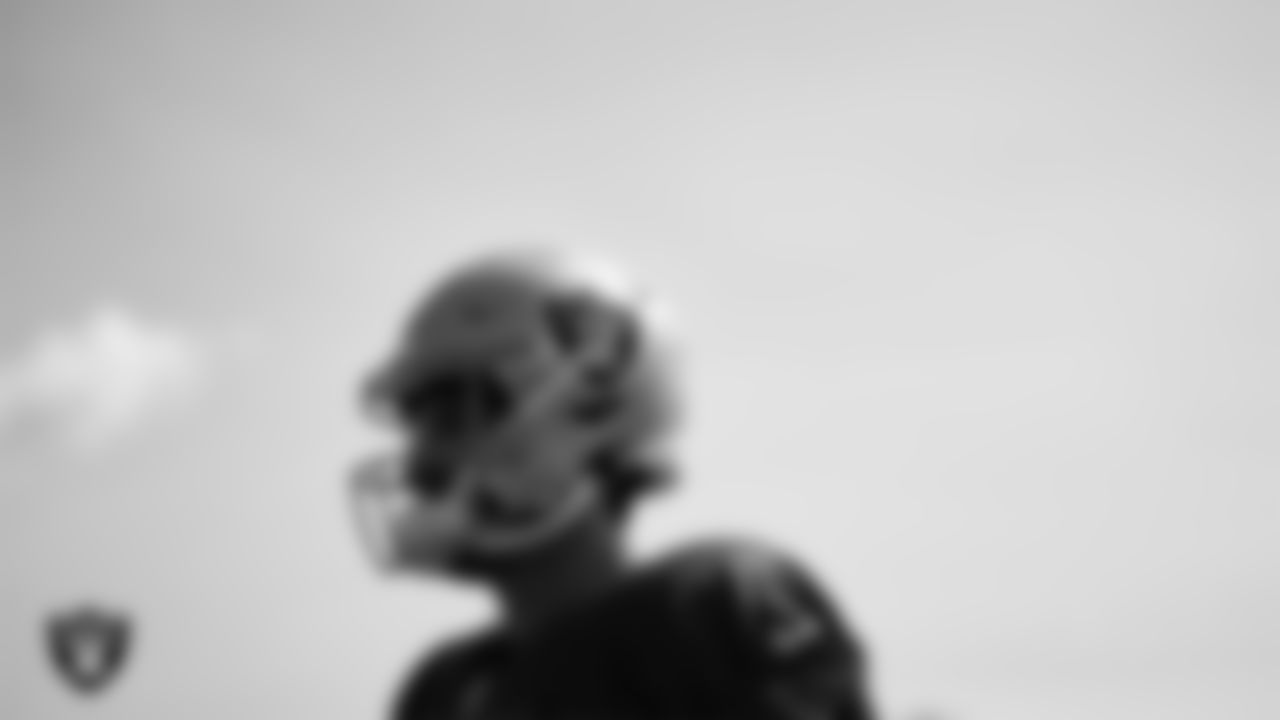 Las Vegas Raiders quarterback Nathan Peterman (3) during practice at Intermountain Healthcare Performance Center.