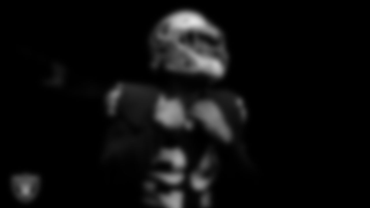 Las Vegas Raiders safety Johnathan Abram (24) walks down the tunnel before the regular season home game against the Miami Dolphins .