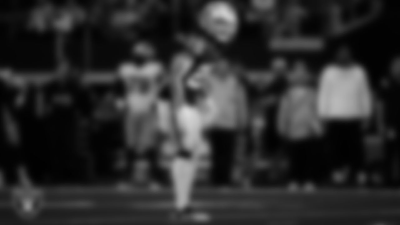 Las Vegas Raiders safety Tre'von Moehrig (25) lines up before the snap during the regular season away game against the Dallas Cowboys.
