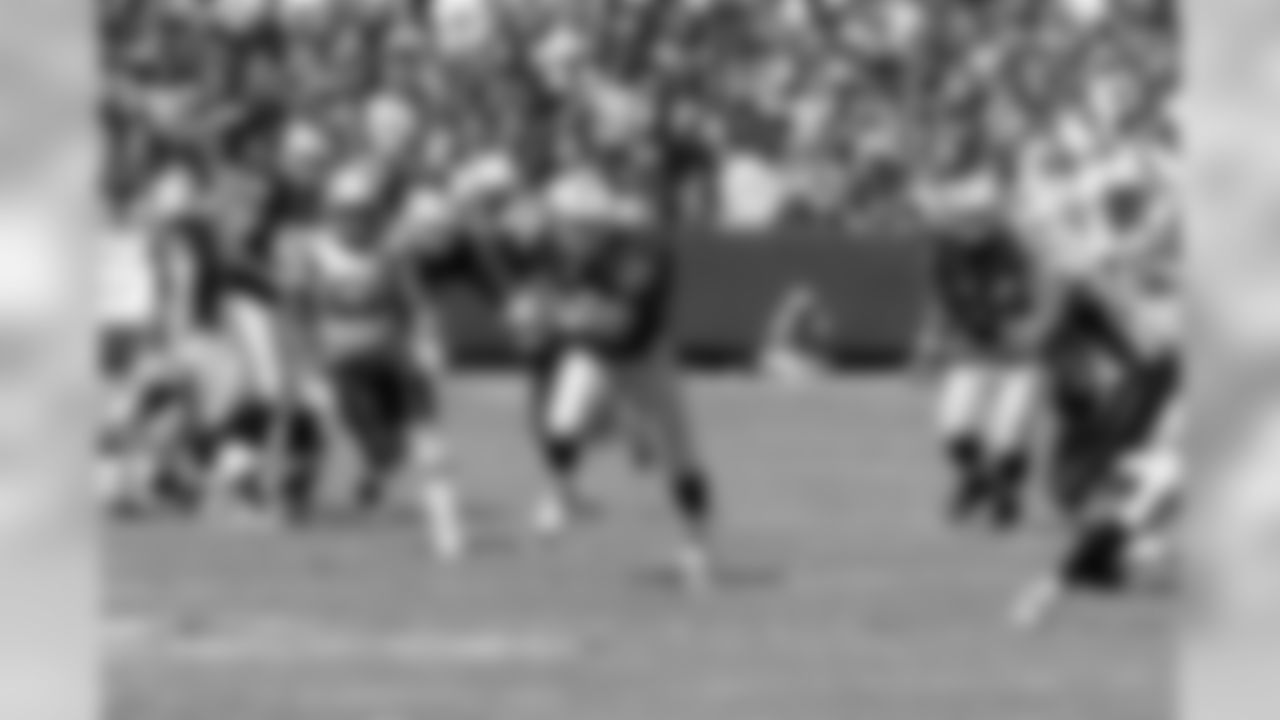 RB Michael Bush finds the seam and picks up yards.