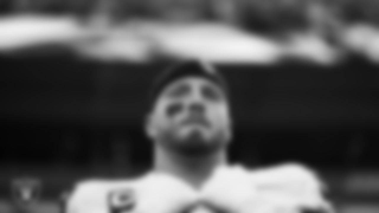 Las Vegas Raiders defensive end Maxx Crosby (98) during the national anthem before the postseason away game against the Cincinnati Bengals at Paul Brown Stadium.