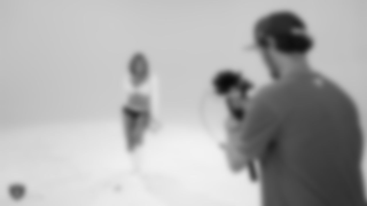 Raiderette Mackenzie during their media day shoots.