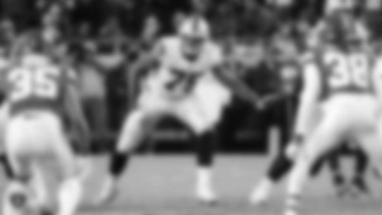 Oakland Raiders tackle Brandon Parker (75) during the Oakland Raiders regular season game against the Kansas City Chiefs at Arrowhead Stadium, Sunday, December 30, 2018, in Kansas City, Missouri. The Oakland Raiders lost 35-3.