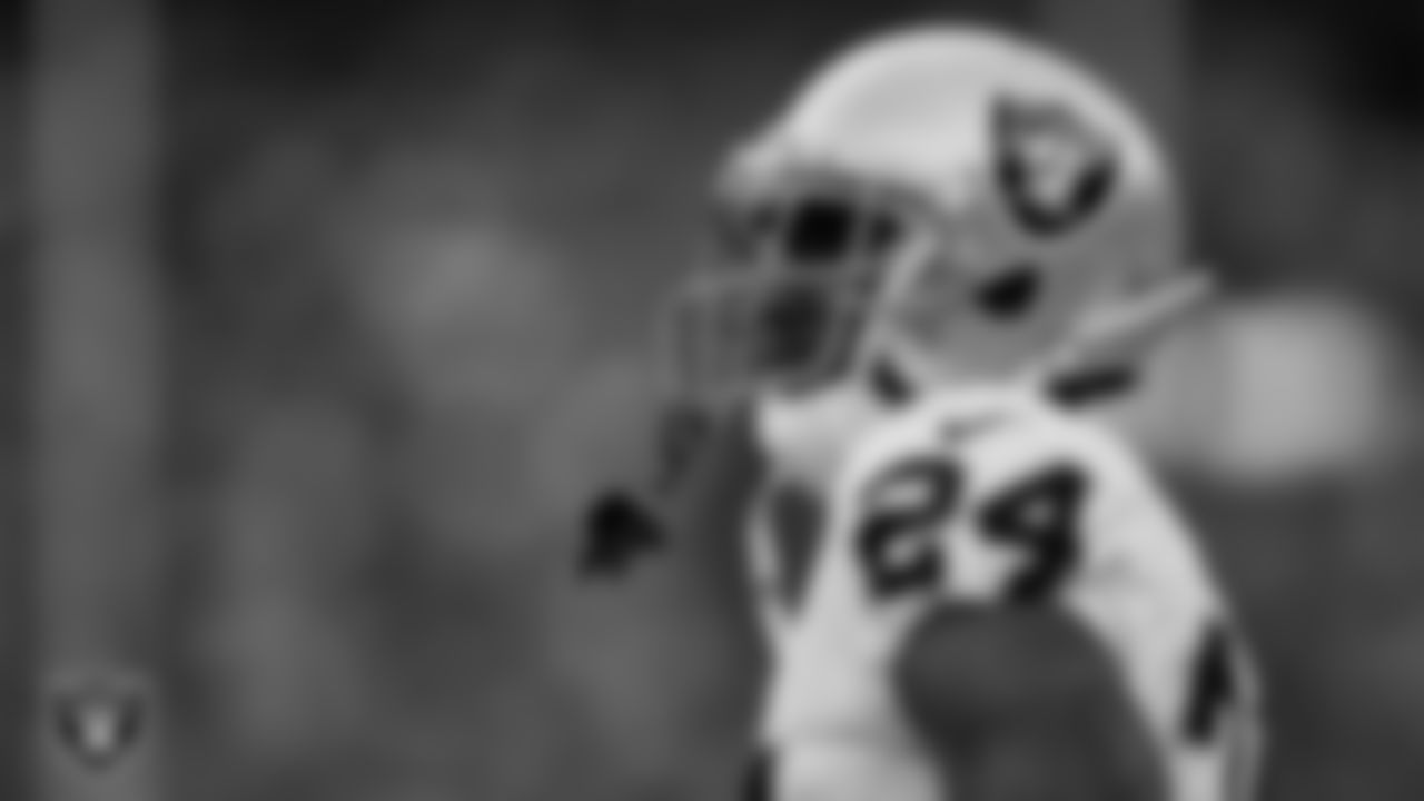 Las Vegas Raiders cornerback Marcus Peters (24) on the sidelines during the regular season away game against the Denver Broncos at Empower Field at Mile High.